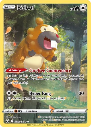 Bidoof 29/70 from Crown Zenith (Galarian Gallery)