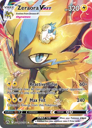 Zeraora VMAX 42/70 from Crown Zenith (Galarian Gallery)