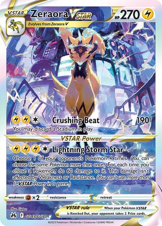 Zeraora VSTAR 43/70 from Crown Zenith (Galarian Gallery)