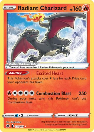 Radiant Charizard 20/160 from Crown Zenith