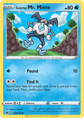 Galarian Mr. Mime 30/160 from Crown Zenith