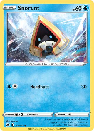 Snorunt 34/160 from Crown Zenith