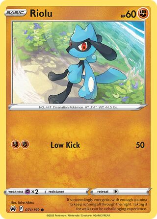 Riolu 71/160 from Crown Zenith