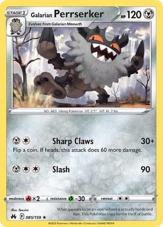 Galarian Perrserker 85/160 from Crown Zenith