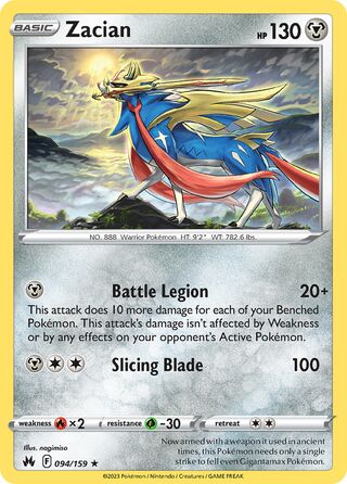 Zacian 94/160 from Crown Zenith