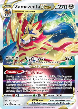 Zamazenta VSTAR 99/160 from Crown Zenith
