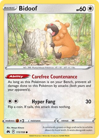 Bidoof 111/160 from Crown Zenith