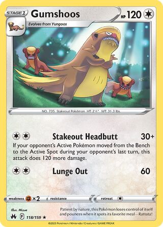 Gumshoos 118/160 from Crown Zenith