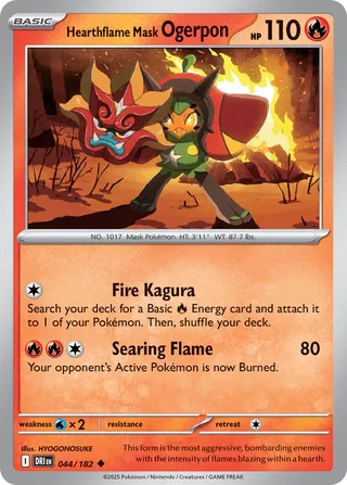 Hearthflame Mask Ogerpon 44/244 from Destined Rivals