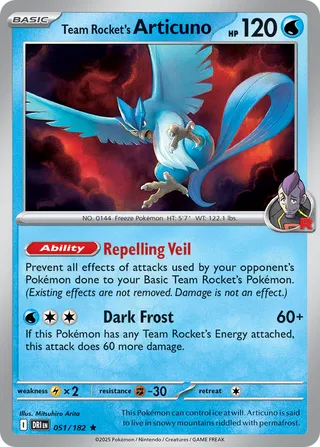 Team Rocket's Articuno 51/244 from Destined Rivals