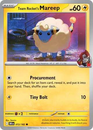 Team Rocket's Mareep 72/244 from Destined Rivals