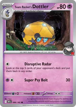 Team Rocket's Dottler 88/244 from Destined Rivals