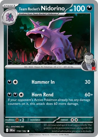 Team Rocket's Nidorino 118/244 from Destined Rivals