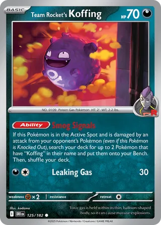 Team Rocket's Koffing 125/244 from Destined Rivals