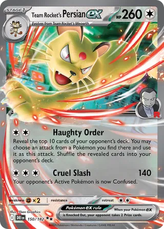 Team Rocket's Persian ex 150/244 from Destined Rivals