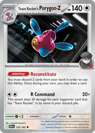 Team Rocket's Porygon-Z 155/244 from Destined Rivals