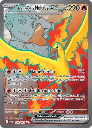 Team Rocket's Moltres ex 208/244 from Destined Rivals