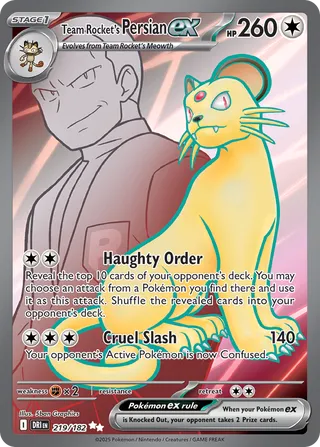 Team Rocket's Persian ex 219/244 from Destined Rivals