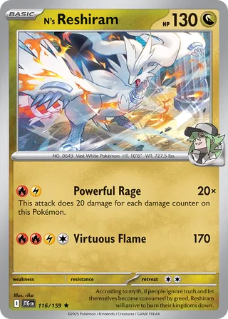 N's Reshiram 116/190 from Journey Together