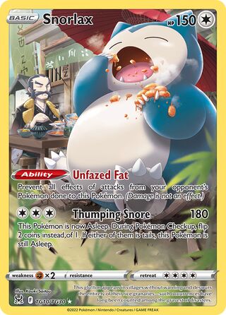 Snorlax 10/30 from Lost Origin (Trainer Gallery)