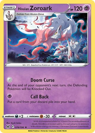 Hisuian Zoroark 76/217 from Lost Origin