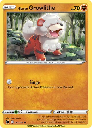 Hisuian Growlithe 83/217 from Lost Origin