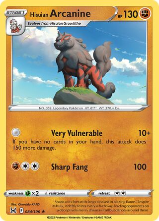 Hisuian Arcanine 84/217 from Lost Origin