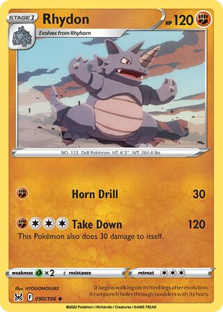 Rhydon 90/217 from Lost Origin