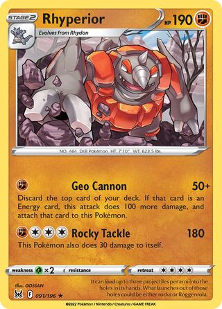 Rhyperior 91/217 from Lost Origin