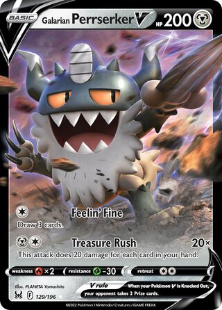 Galarian Perrserker V 129/217 from Lost Origin