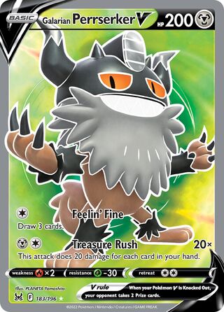 Galarian Perrserker V 183/217 from Lost Origin