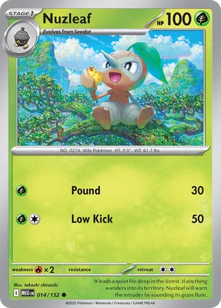 Nuzleaf 14/188 from Mega Evolution
