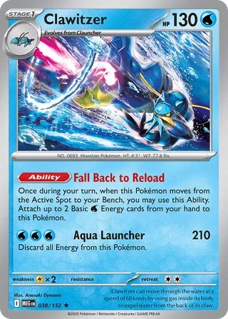 Clawitzer 38/188 from Mega Evolution
