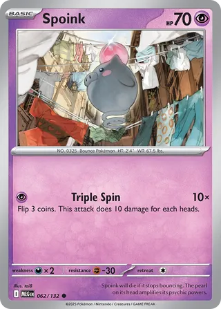 Spoink 62/188 from Mega Evolution