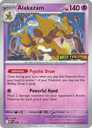 Alakazam 3/70 from Mega Evolution Promos