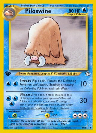 Piloswine 44/111 from Neo Genesis