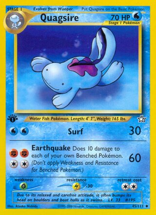 Quagsire 45/111 from Neo Genesis
