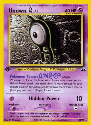 Unown [A] 33/75 from Neo Discovery