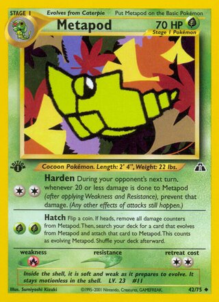 Metapod 42/75 from Neo Discovery