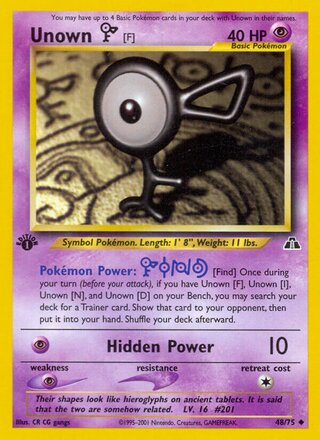 Unown [F] 48/75 from Neo Discovery