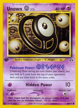 Unown [O] 69/75 from Neo Discovery
