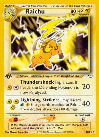 Raichu 21/66 from Neo Revelation
