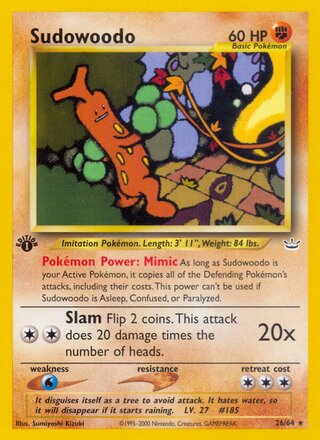 Sudowoodo 26/66 from Neo Revelation
