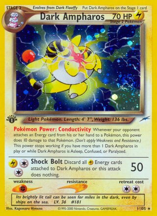 Dark Ampharos 1/113 from Neo Destiny