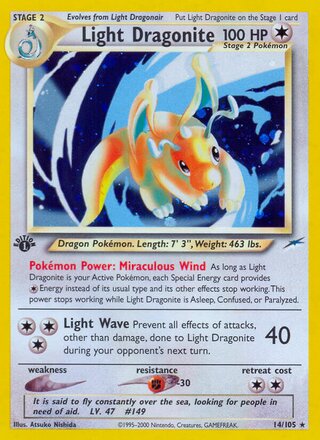 Light Dragonite 14/113 from Neo Destiny