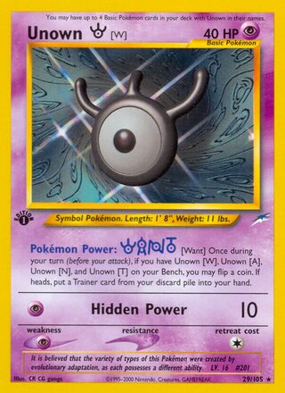 Unown [W] 29/113 from Neo Destiny
