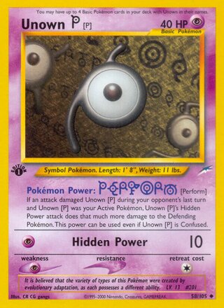 Unown [P] 58/113 from Neo Destiny