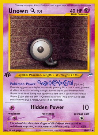 Unown [Q] 59/113 from Neo Destiny