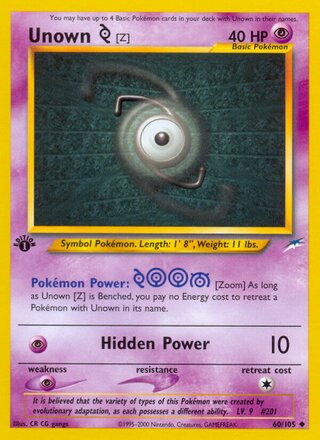 Unown [Z] 60/113 from Neo Destiny