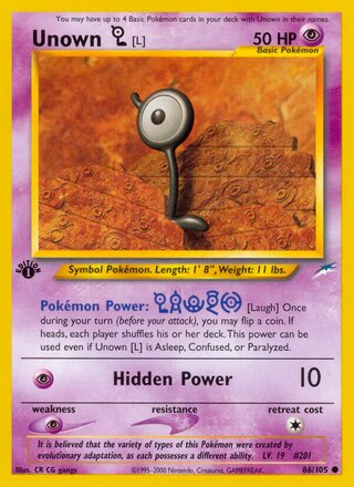 Unown [L] 86/113 from Neo Destiny